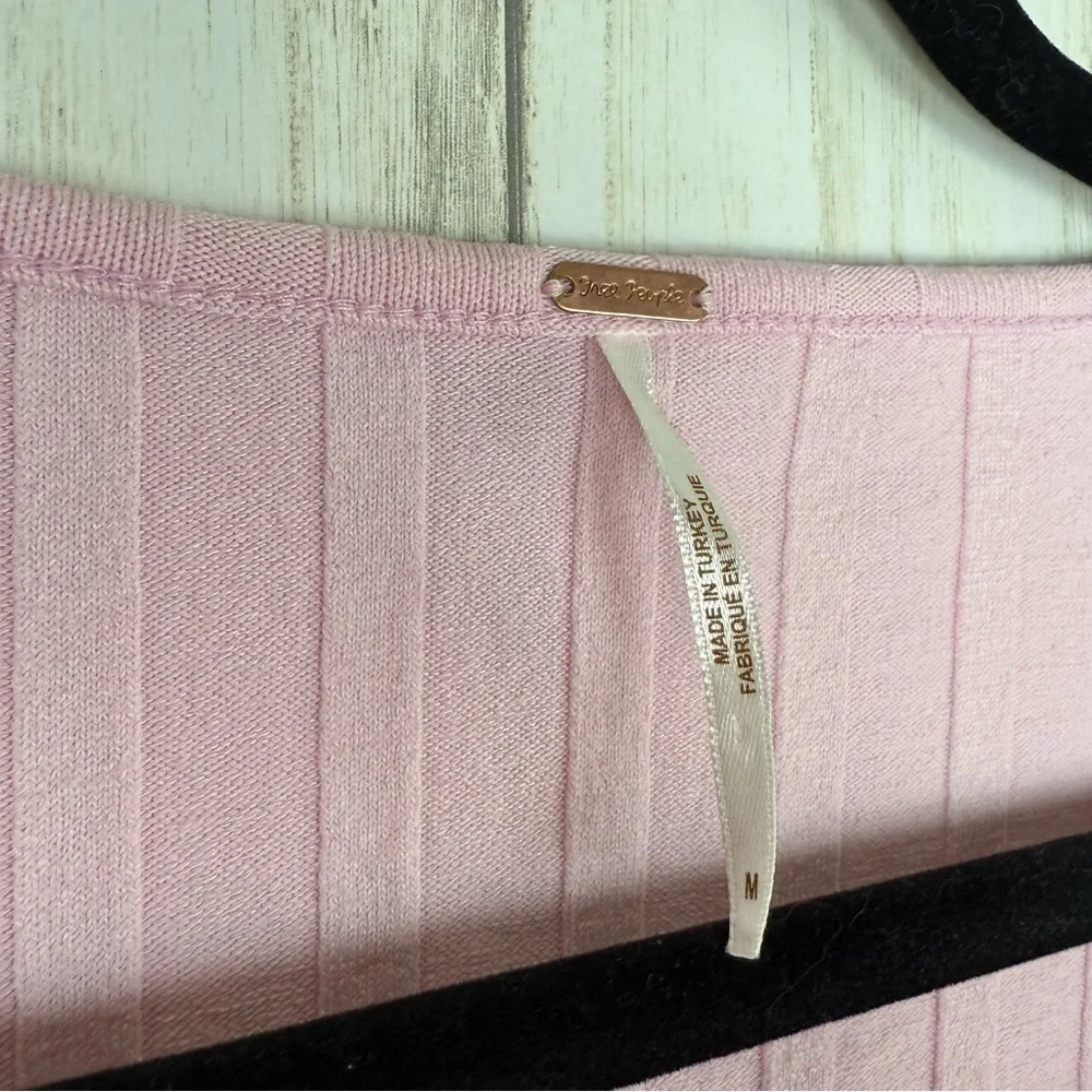Free People Light Pink Ribbed Knit Top